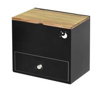 Tampon Holder, Wooden Pad Dispenser Box, Decorative Bathroom Organizer, Compact Feminine Product Storage, Guest Sink Accessory for Toilet Apartment Home Restroom Spa Makeup Beauty Use
