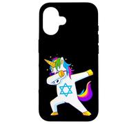 Tamponando Unicorno Hanukkah Ebraico Danza Chanukah Bambini Custodia per iPhone 16