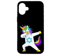 Tamponando Unicorno Hanukkah Ebraico Danza Chanukah Bambini Custodia per iPhone 16 Plus