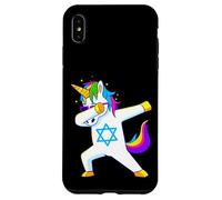 Tamponando Unicorno Hanukkah Ebraico Danza Chanukah Bambini Custodia per iPhone XS Max