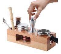 Tampone 58mm in Legno Multifunzionale con Manico Naturale | Accessori per macchina da caffè: organizer pratico per la tua cucina, ideale per un caffè perfetto ogni giorno