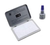 TAMPONE CUSCINETTO SPUGNA NEUTRO PER TIMBRI 120 X 85 mm + INCHIOSTRO BLU 30ml