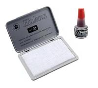 TAMPONE CUSCINETTO SPUGNA NEUTRO PER TIMBRI 120 X 85 mm + INCHIOSTRO ROSSO 30ml