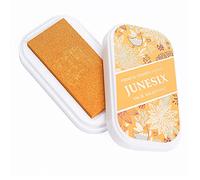 Tampone di inchiostro pigmentato metallico, lavabili, per album di ritagli, timbri in gomma, creazione di biglietti, carta, legno, tessuto, 9,4 x 5,3 cm (oro)