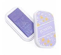Tampone di inchiostro pigmentato metallico, lavabili, per bambini, tamponi di inchiostro luccicanti per timbri in gomma, creazione di biglietti, tessuto di carta, 9,4 x 5,3 cm (lavanda)