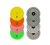 Tampone di lucidatura diamantato, Dischi lucidanti diamantati 100 mm 2,3-5 4 fasi granito marmo porcellana quarzo asciutto bagnato set(1 Set)