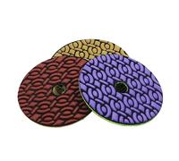 Tampone diamantato per lucidatura a umido, Dischi lucidanti diamantati da 4 pollici, grana multicolore 50-3000, confezione da 7, for granito, marmo, cemento(Grit 100)