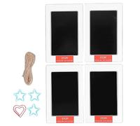 Tampone D'inchiostro Tattile per Impronte di Mani e Piedi di Bambini, Grande Senza Inchiostro Timbro a Zampa Cane per Animali Domestici Kit Stampa Nero con 4 Tamponi D'inchiostro e 8 Carte Stampa(#2)