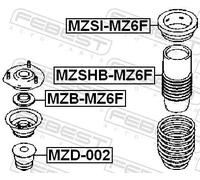Tampone in gomma balestra Assale anteriore MZD-002 FEBEST per MAZDA 6 Hatchback