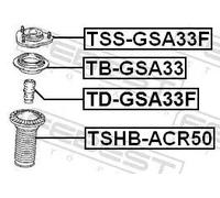 Tampone in gomma balestra Assale anteriore TD-GSA33F FEBEST per TOYOTA RAV 4 III
