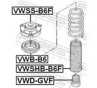 Tampone in gomma balestra Assale anteriore VWD-GVF FEBEST per VW SKODA SEAT