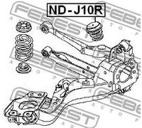 Tampone in gomma balestra Assale posteriore ND-J10R FEBEST per NISSAN RENAULT