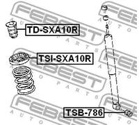 Tampone in gomma balestra Assale posteriore TD-SXA10R FEBEST per TOYOTA RAV 4 I