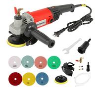Tampone lucidante umido Macchina for l'iniezione dell'acqua elettrica della velocità regolabile 1400W for la pietra bagnata del granito di marmo con il cuscinetto di lucidatura di 7 pezzi per calcestr