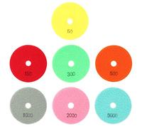 Tampone lucinte per marmo e resina, set 7 pezzi, disco abrasivo morbido per pietra, ceramica, vetro, diametro 100 mm, materiale in resina resistente con design unico della