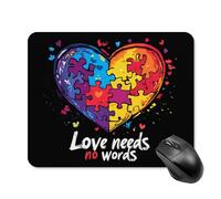 Tampone per Mouse Autism Love Needs No Words Tappetino per il Mouse