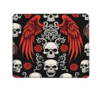 Tampone per Mouse Gothic Red Winged Skull Rose Victorian Dark Tappetini