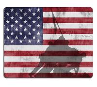 Tampone Per Mouse, Marine Corps War Memorial Monument Againts The American Flag Mousepad Confortevole Gaming Pad Base In Gomma Tappetini Mouse Per Gamers Mouse 25X30Cm