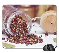 Tampone per Mouse, Pepper Beans Spice Jar Ingredient Colors Food Tappetini per Il Mouse Confortevole Tappetino Mouse Liscia Mouse Pad per Computer Casa 25X30Cm