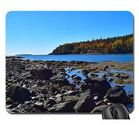 Tampone per Mouse, Shore Rocks Ocean Pine Trees Maine Nature Water Tappetino per Mouse Liscia Tappetino Mouse Pad Antipolvere Mouse Pad per Gaming Ufficio 25X30Cm