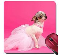 Tampone per Mouse, Shy Chihuahua Ballerina Is Ready To Go On Stage On Pink Background Tappetino Mouse Antiscivolo Mousepad Ergonomico Tappetino Mouse Gaming per Gaming Mouse 25X30Cm