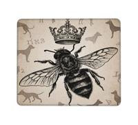 Tampone per Mouse Vintage Engraved Bee with Crown Art Tappetino per Mouse