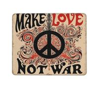 Tampone per Mouse Vintage Make Love Not War Peace Sign Art Gaming Mousepad