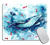 Tampone per Mouse Watercolor Whale Tappetino per il Mouse Laptop 25x30cm