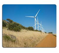 Tampone per Mouse, Wind Turbines And Track in The Countryside Tappetino per Il Mouse da Gioco Lavabile Mousepad Antiscivolo Mouse Pad per Casa Notebook 25X30Cm