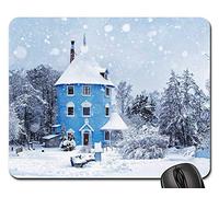 Tampone per Mouse, Winter Snowing Moomin World Moomin Landscape Ice Tappetini per Il Mouse Liscia Mousepad Pratica Tappetino da Gaming per Laptop Ufficio 25X30Cm