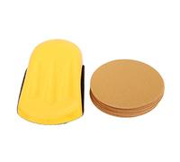 Tampone per sabbia con piastra di supporto con gancio, 16 blocchi autoadesivi in spugna per levigatura a mano, disco elastico per restauro di mobili in legno, blocco per