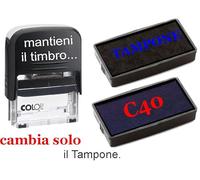 Tampone per timbri autoinchiostranti NERO per Colop C40 -ricambio universale per timbri di varie misure senza dover sostituire l'intero timbro.