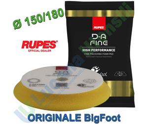 Tampone Spugna per Lucidatura Auto Ø 150/180 FINE GIALLO RUPES Velcrato 9.DA180M