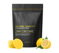 Tamponi detergenti alla curcuma, 30 panni detergenti all'acido kojjico alla curcuma, salviettine esfolianti per il viso, formula alla vittamina C e , cuscinetti schiarenti per il viso per