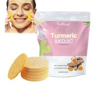 Tamponi detergenti all'acido cogico alla curcuma, tamponi per la pulizia del viso, 10 cuscinetti esfolianti in schiuma alla curcuma, cuscinetti esfolianti per il viso, cuscinetti per il viso e il