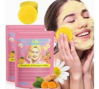 Tamponi Detergenti all'acido Cogico Curcuma, Turmeric Kojic Acid Exfoliating Cleansing Pads, Schiarente Idratante, Riduce l'acne e le Macchie Scure e Pulisce la Pelle