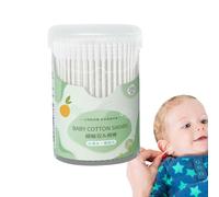 Tamponi di sicurezza per bambini, tamponi di cotone per orecchie per bambini, delicati per la pulizia delle orecchie del bambino, uso bagnato e asciutto, bastoncini di carta per una pulizia sicura