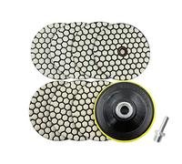 Tamponi diamantati for lucidatura a Secco Kit 7 Pezzi da 4 Pollici / 100 mm con Gancio e Anello Adattatore for Trapano filettato M14 for Granito Marmo Pietra Ceramica