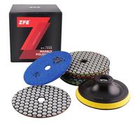 Tamponi diamantati per lucidatura a secco, ZFE 9 pezzi 4 pollici 100 mm, con piastra di supporto per granito, cemento, marmo, pietra di quarzo, controsoffitto