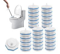 Tamponi per scopino da bagno, tamponi di ricarica per la pulizia del WC, testine di ricambio | Ricariche di carta usa e getta per la tazza del WC, 30 pacchetti, testine di scrub a spina