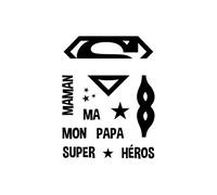 Tamponi trasparenti - Super Papa Maman - 9 x 7 cm - 12 pz