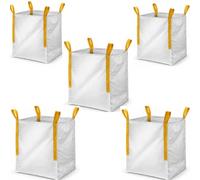 TAMS Big Bag con passanti di sollevamento, non rivestito, 90 x 90 x 110 cm, contenitore per merci sfuse 1000/1500 kg (5 pezzi, 1500 kg)