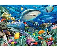 Tamseen 5D Diamond Painting Kit Completo Squalo, Pittura Diamante Pesce DIY Trapano Completo Kit, Strass Ricamo a Punto Croce Craft Arts Parete Soggiorno Decorazione della Parete di Casa 30x40cm