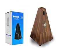 TAMUME 40-208 BPM Tempo Plastica Metronome Legna Colore Dell'Annata Antica Piramide di Stile Temperato Timer Musica con Campana e il Meccanismo di Rame - Metronomo Marrone