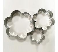 TAMUME Acciaio Inossidabile Anelli per Torte per Muffa di Torta Mousse Ring Mold Ideale per Set di Muffa Torta di Matrimonio e Stampo di Dessert - Set di 3 (Fiore)
