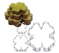 TAMUME Acciaio Inossidabile Anelli per Torte per Muffa di Torta Mousse Ring Mold Ideale per Set di Muffa Torta di Matrimonio e Stampo di Dessert - Set di 3 (Trifoglio)