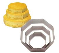 TAMUME Acciaio Inossidabile Ottagono Anelli per Torte per Muffa di Torta Mousse Ring Mold Ideale per Set di Muffa Torta di Matrimonio e Stampo di Dessert - Set di 3 (Ottagono)