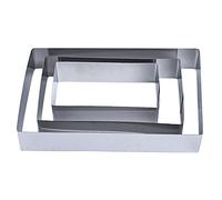 TAMUME Acciaio Inossidabile Rettangolare Anelli per Torte per Muffa di Torta Mousse Ring Mold Ideale per Set di Muffa Torta di Matrimonio e Stampo di Dessert - Set di 3 (Rettangolare)