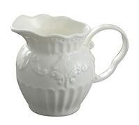 TAMUME Brocca per il Latte in Porcellana, Spremiagrumi in Ceramica con Manico Curvo, Stile Cottage di Campagna con Motivo in Rilievo (Lattiere)
