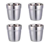 TAMUME Mini Tazza in Acciaio Inossidabile Set di 4 Bicchieri Durevoli per Bambini Bicchiere Impilabile per Birra e Cocktail